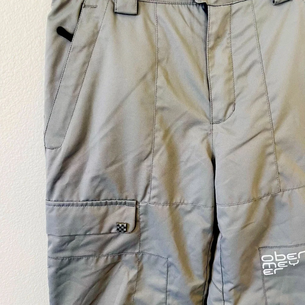 Obermeyer Prophet Kids Snow Pants Gray Adjustable Ski Snowboard Insulated SZ 10